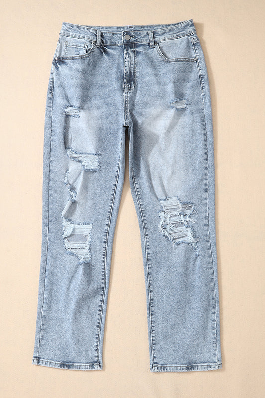 Don't Think Twice Light Wash Distressed Jeans