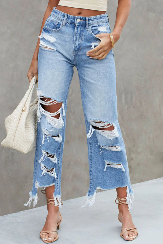 Breaking Free Distressed High Waist Jeans