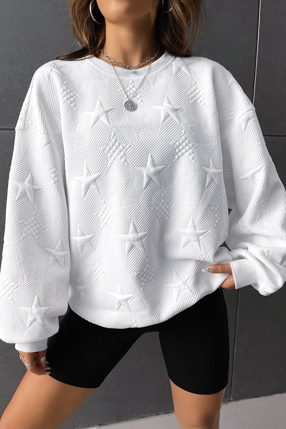 Star Crossed Lover Embossed Sweatshirt