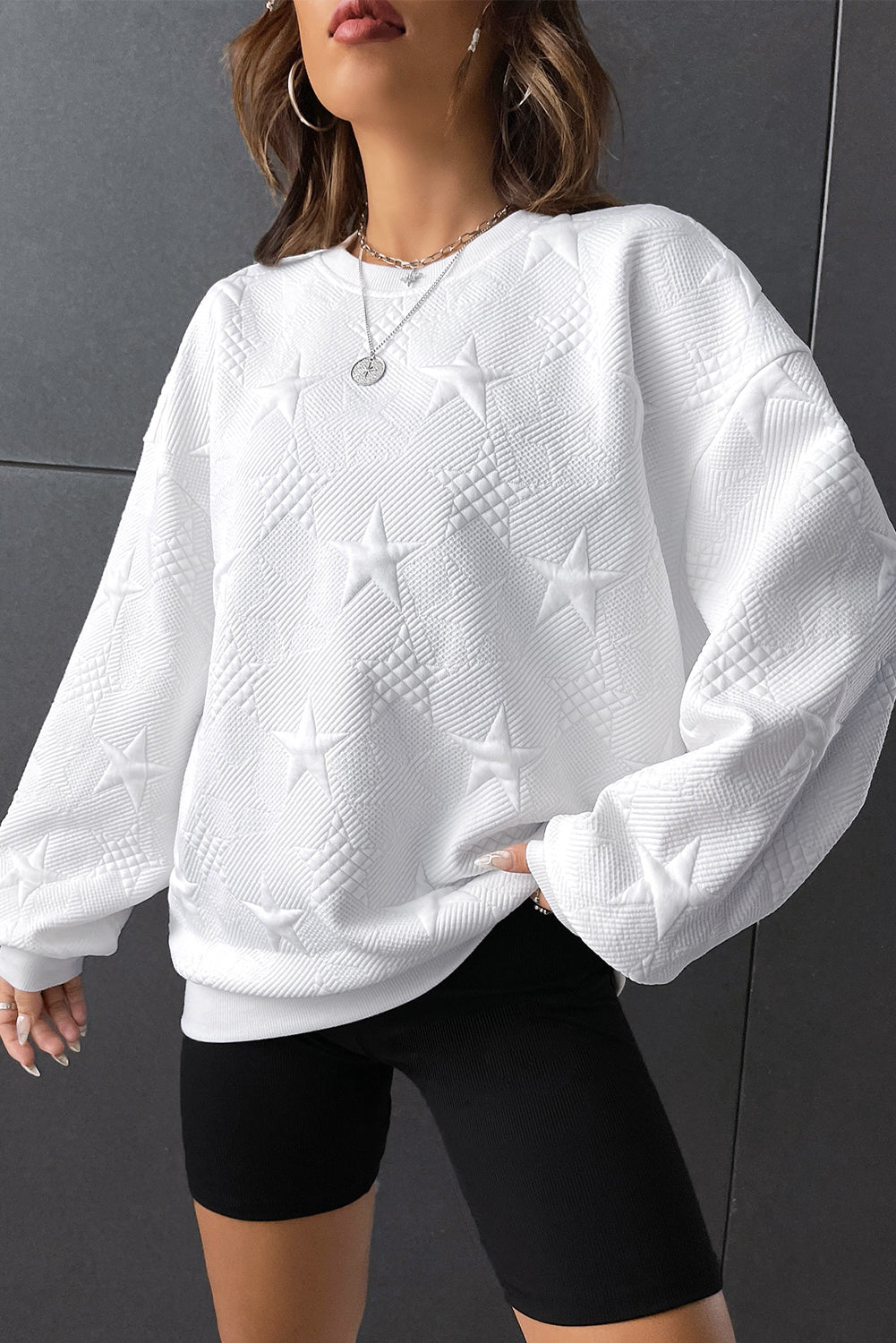Star Crossed Lover Embossed Sweatshirt