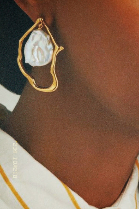 Mother of Pearl Asymmetrical Earrings