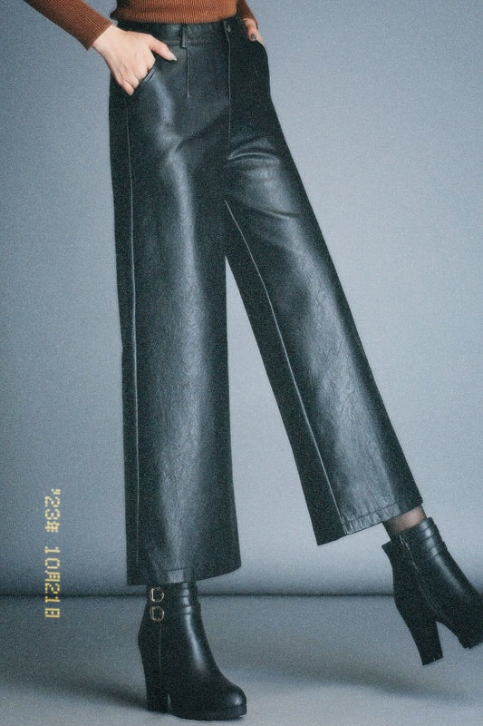 Leather Weather Plus Size Women’s Flare Trousers