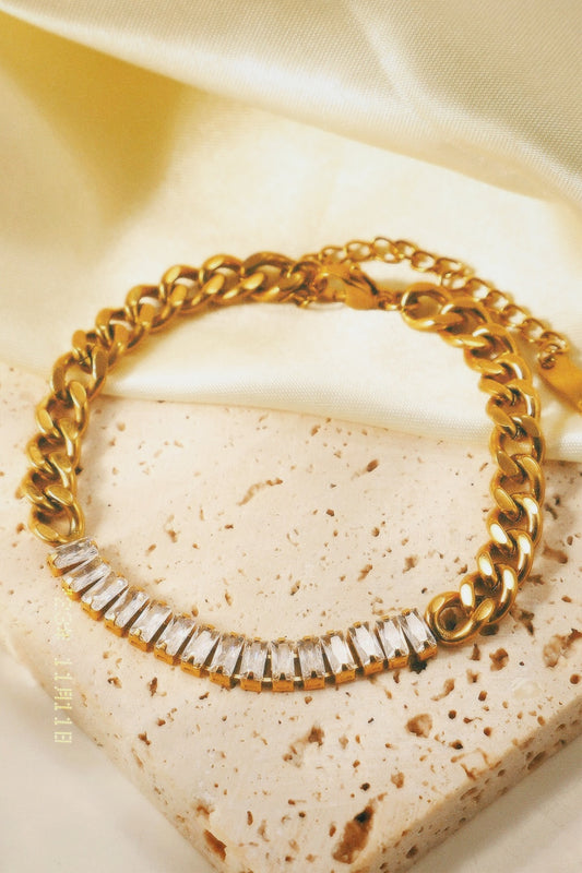 Here to Sparkle Gold Chain Bracelet