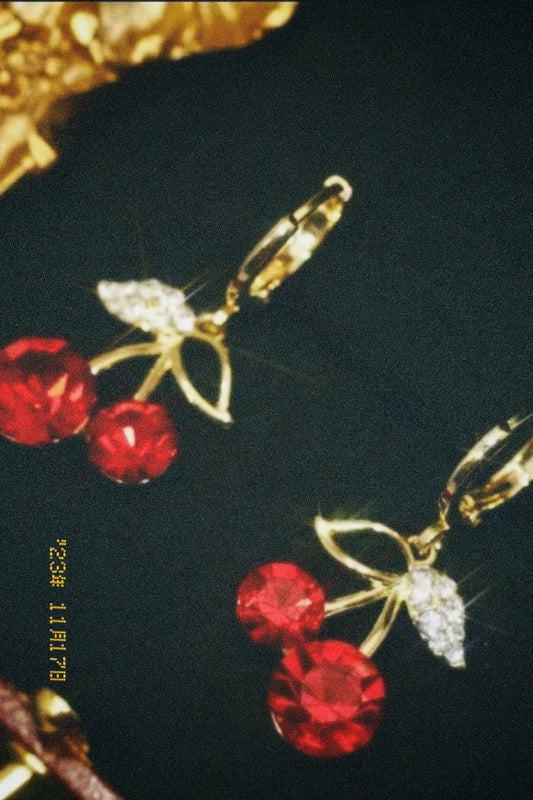 Cherry Pie Gold Y2K Inspired Earrings