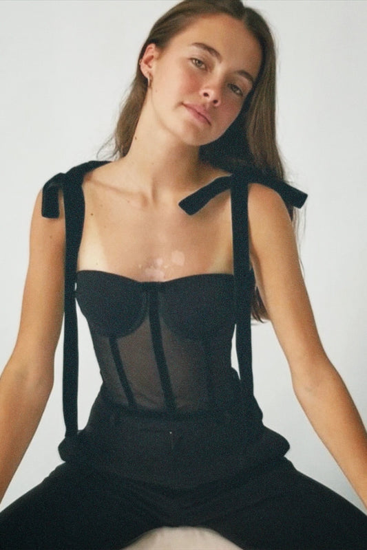 Andrea Fitted Backless Bow-Tie Camisole