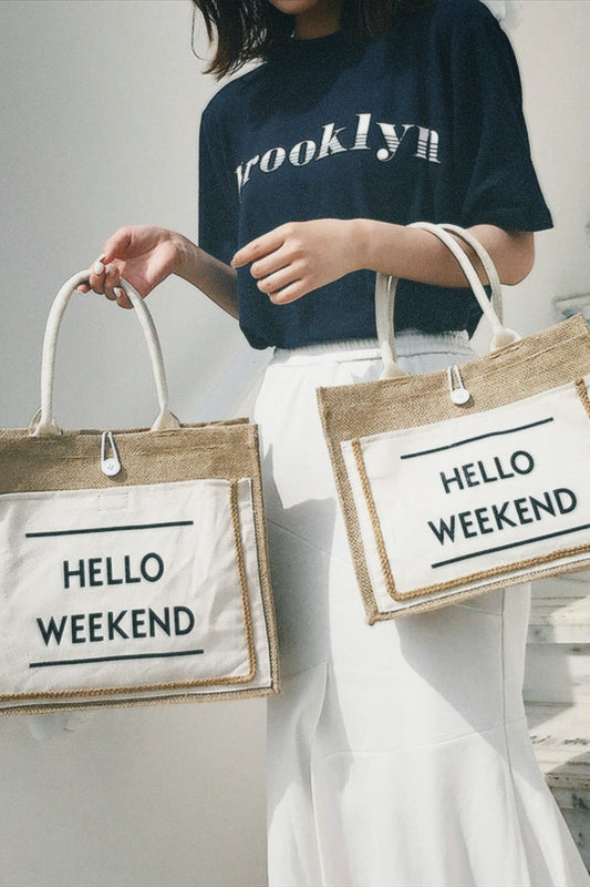 Hello Weekend Canvas Messenger Bag