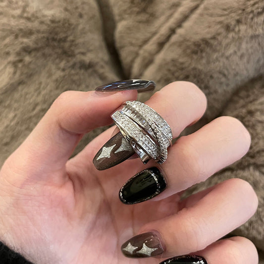 Gina Zircon Multi-layer Braided Ring Women