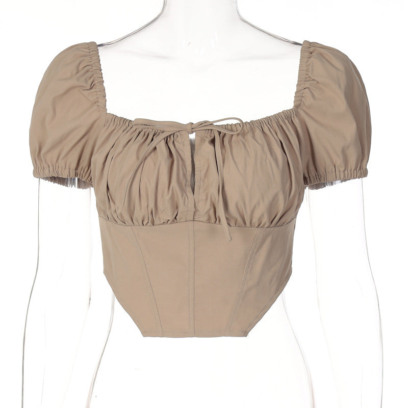 Ashley Backless Pleated Top