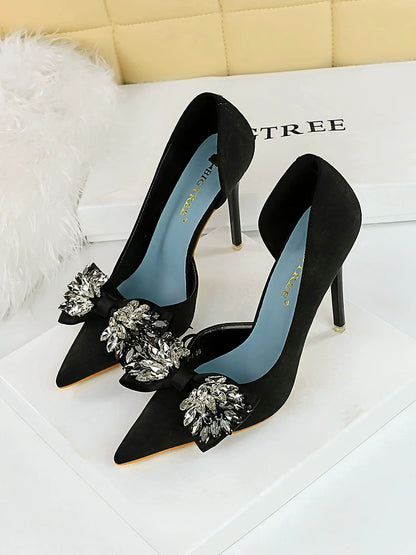 Dorota Rhinestone Bow High Heels