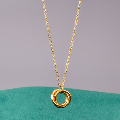 Zoey Three-Ring Gold Necklace