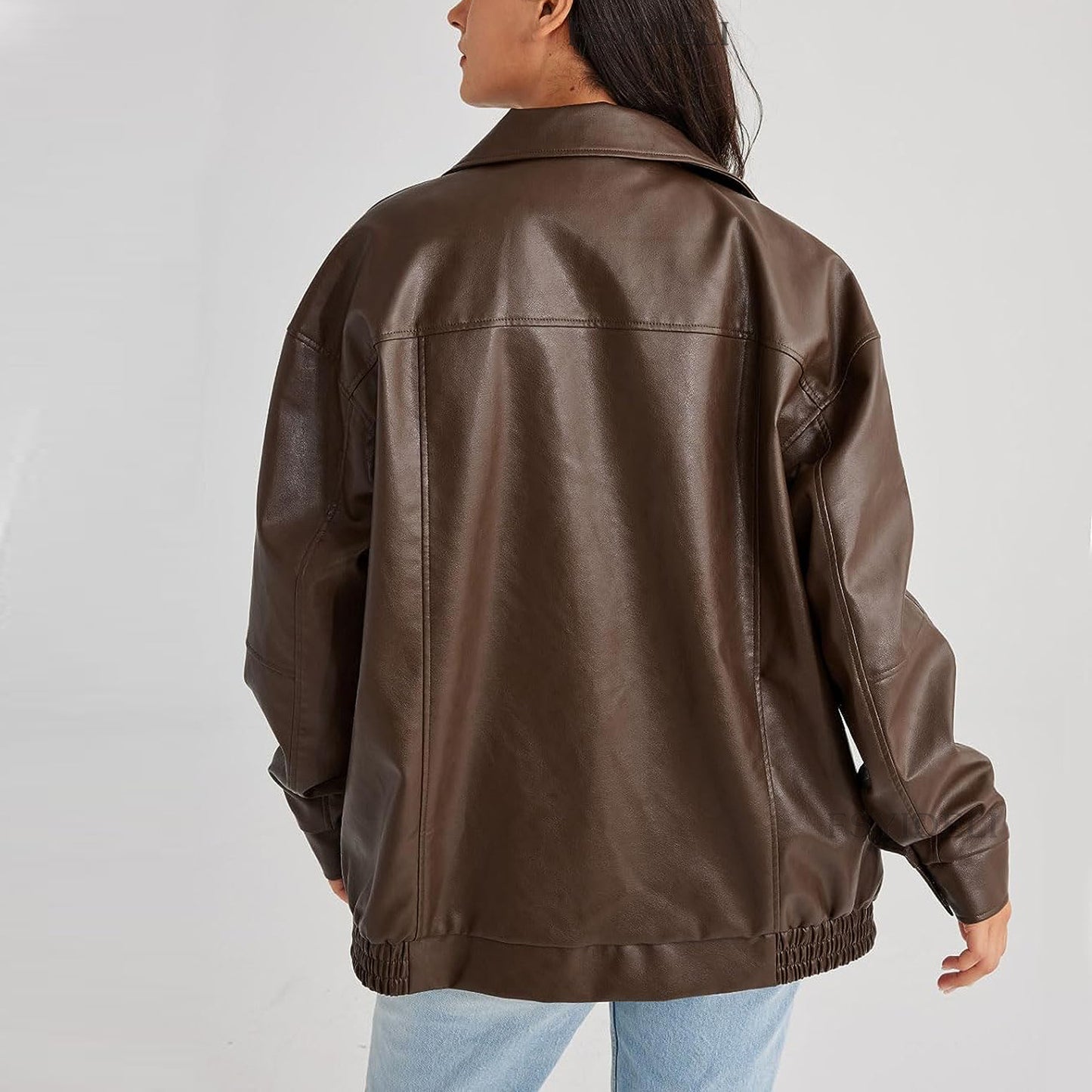 Lane Splitter Oversized Faux Leather Coat Women's